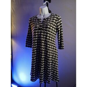 Geometric Dress ViVi By Violet Weekend Black & White Pattern Dress Small